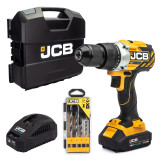 jcb tools JCB 18V Brushless Drill Driver 1x 2.0Ah battery and 2.4A fast charger with 4pc multipurpose drill bit set in W-Boxx 136 | 21-18BLDD-2X-WB jcb tools JCB 18V Brushless Drill Driver 1x 2.0Ah battery and 2.4A fast charger with 4pc multipurpose drill bit set in W-Boxx 136 | 21-18BLDD-2X-WB