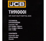 Key Features of the JCB 10 Tonne Heavy-Duty Automotive Hydraulic Bottle Jack, 488mm Maximum Lift | JCB-TH910001