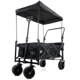 GardenTek Festival Trolley on Wheels, Brakes, Canopy and Side Box 90kg Load 120L Capacity | GTW330