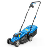 Hyundai 33cm 1300W Electric Lawn Mower, 11m Detachable Power Cable, 3 Heights & 30L Collection Bag | HYM3313E