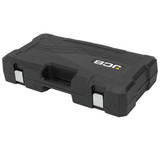 Comes in a sturdy plastic case with metal latches for easy storage and transport