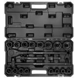 21-Piece Set, including impact sockets, ratchet, breaker bars, and extensions