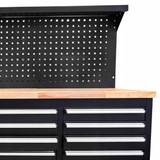 Perforated Top with Hook Options: Increases functionality and organization with a variety of hooks and storage bins.