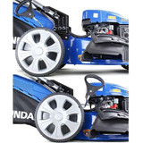 Hyundai HYM530SPE Self-Propelled Petrol Lawn Mower, (rear wheel drive), 21”/53cm Cut Width, Electric (push button) Start With Pull-Cord Back -Up