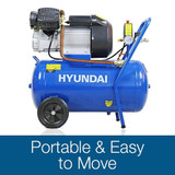 Hyundai 50 Litre Air Compressor, 14CFM/116psi, Direct Drive V-Twin, 3HP | HY3050V