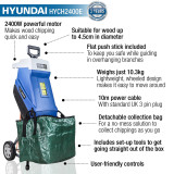 Hyundai Electric Garden Shredder, 2400w / 2.4kW, 230v | HYCH2400E
