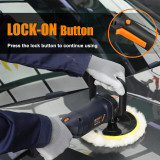 MAXXT Rotary Polisher Car Buffer, 1100W Polisher Waxer, 6+1 Speed 600-3300RPM, 180mm Buffing Pad | R7183-2-UK