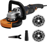 MAXXT 125mm Concrete Angle Grinder Sander, 1500W, 1000-8500RPM, 7 Speeds, Removable Guard, 2 x Diamond Sanding Discs | R7507-UK MAXXT 125mm Concrete Angle Grinder Sander, 1500W, 1000-8500RPM, 7 Speeds, Removable Guard, 2 x Diamond Sanding Discs | R7507-UK