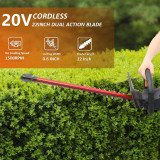 MAXXT Cordless Hedge Trimmer 22''/ 56cm, Brushless 2800SPM,  Dual-Action Blades, 2.0Ah Battery and Charger| BG4301-UK