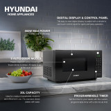 Hyundai 800W 20L Stainless Steel Black Digital Microwave | HYMW80020