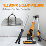 MAXXT Plasterboard Sander, 180° Swivel Head, Telescopic Handle (1.2m/1.7m), Dust Extraction Connection, 6 Sanding Discs & Carry Bag | MLS710B-UK