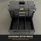 JCB Site System 3-Drawer Rolling Tool Box, 9" Wheels, 26.4L / 15kg Capacity | JCB-SITESYS-C3D JCB Site System 3-Drawer Rolling Tool Box, 9" Wheels, 26.4L / 15kg Capacity | JCB-SITESYS-C3D