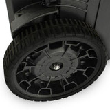 With two large 9” all-terrain wheels With two large 9” all-terrain wheels