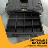 JCB Site System 3-Drawer Rolling Tool Box, 9" Wheels, 26.4L / 15kg Capacity | JCB-SITESYS-C3D JCB Site System 3-Drawer Rolling Tool Box, 9" Wheels, 26.4L / 15kg Capacity | JCB-SITESYS-C3D