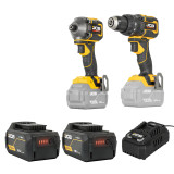 JCB Pro 18V Kit, 75Nm Combi Drill, Impact Driver, 2x 5.0Ah Batteries & 4.5A Fast Charger (in Carry Case)| JCB-18PKIT-2
