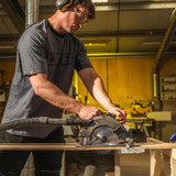 JCB Pro 18V Circular Saw 185mm, 65mm Cut Depth, Aluminium Base, Incl. 2 Blades (Bare Tool) | JCB-18PCS-185