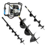 Hyundai 56cc Petrol Earth Auger with Brake, 3 Drill Bits (100mm, 150mm, 200mm) | HYEAB5600X