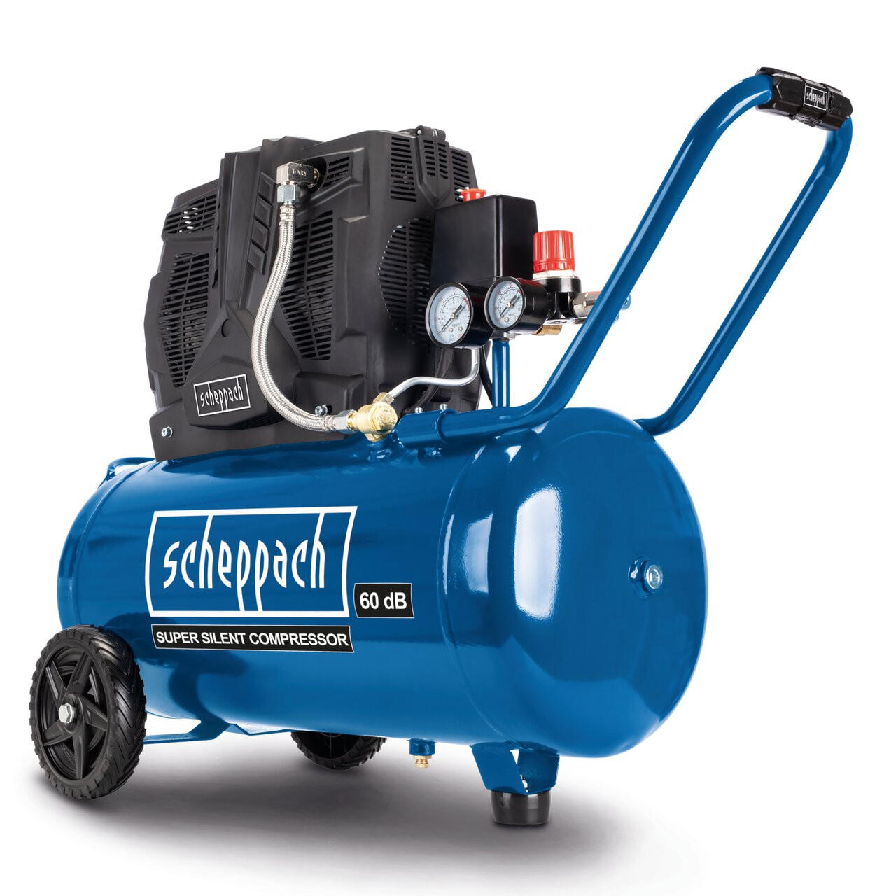 Scheppach 2hp 50 Litre Electric Oil Free Silent Air Compressor 8 Bar Pressure HC51Si