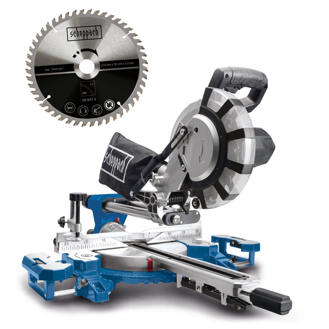 Scheppach 2000W Electric Mitre Saw / Chop Saw with 254mm Blade, 230V | HM254X-77412 