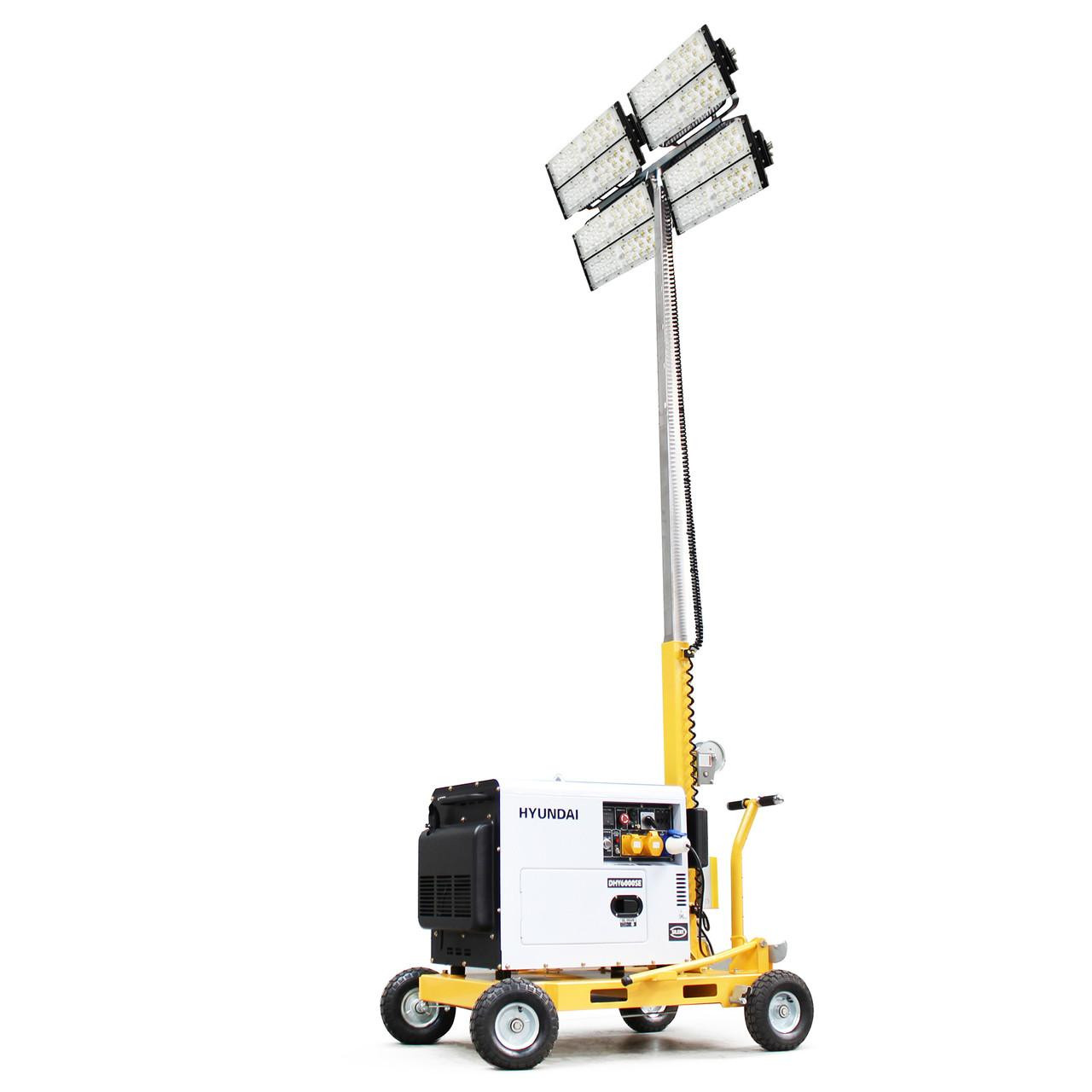 Evopower DHY6000SE-LT800 800W LED Mobile Lighting Tower With DHY6000SE 5.2kW Diesel Generator-77273 