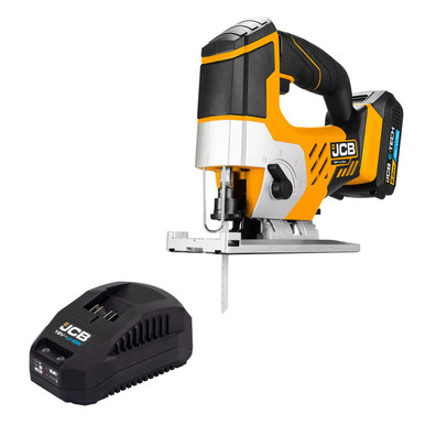 JCB 18V Cordless Jigsaw 3Ah Li-Ion Battery & Charger, 0-45 degrees...