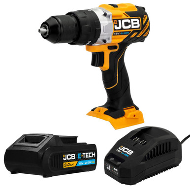 JCB 18V 65Nm Brushless Combi Drill with 3.0Ah Li-ion Battery & 18V...