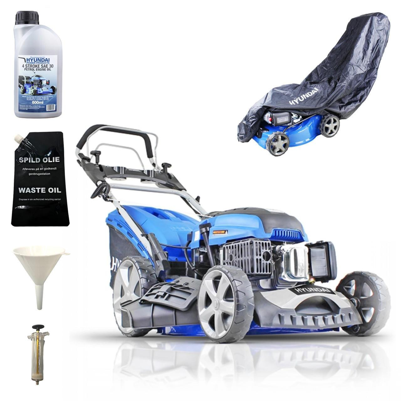 Hyundai 20  / 51cm 196cc Cut Self Propelled Electric Start Petrol Lawnmower And Extras