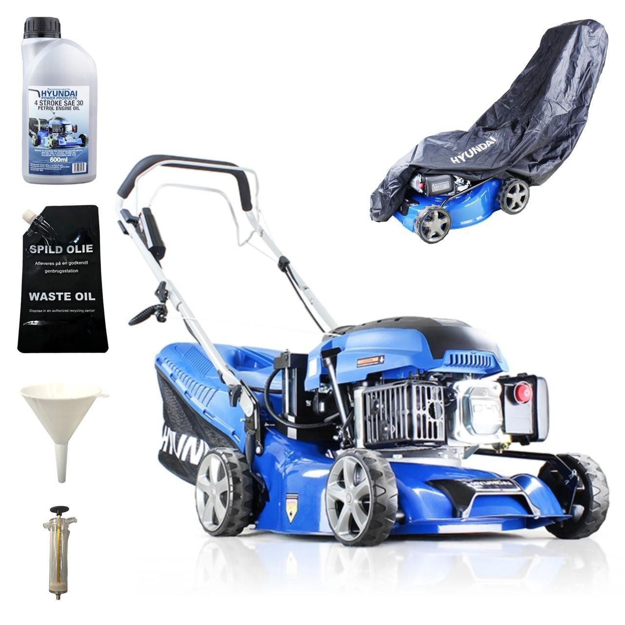 Hyundai 17  / 43cm 139cc Electric Start Self Propelled Petrol Lawnmower And Extras