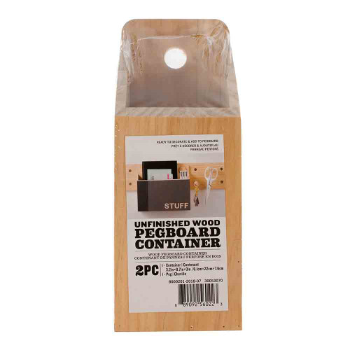 Wooden Pegboard Container
