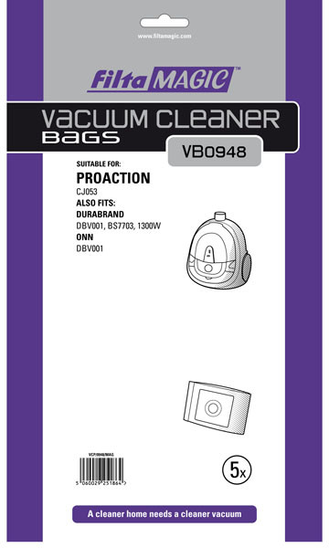 Durabrand Vacuum Cleaner Paper Dust Bags to fit the DBV001, BS7703