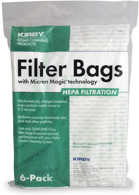 Kirby 204814 Micron Magic HEPA Filter Plus Bags, Polypropylene, White, UK