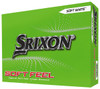 A green box of Srixon Soft Feel white golf balls