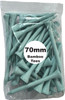A pack of light blue bamboo golf tees