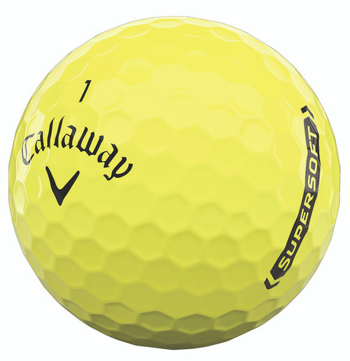 A single yellow Callway Supersoft golf ball