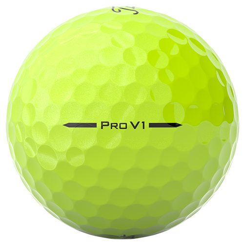 A single yellow Titleist Pro V1 golf ball