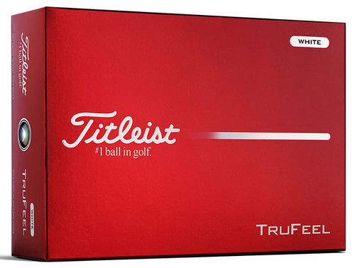 A red box of Titleist TruFeel golf balls