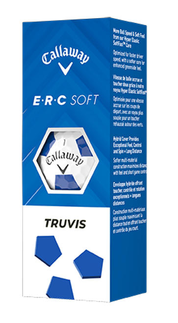 A sleeve of 3 Callaway ERC Soft Truvis golf balls