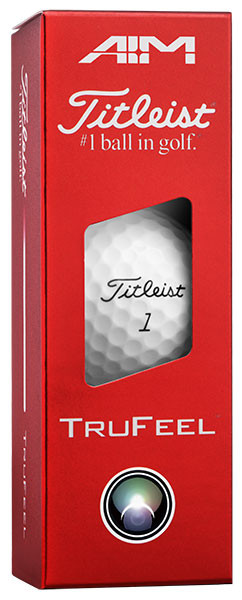 A sleeve of 3 Titleist TruFeel AIM 360 golf balls
