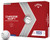A red box of Callaway Chrome Soft Triple Track golf balls one of the balls is loose and is sat next to the box