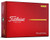A red box of Titleist TruFeel Yellow golf balls