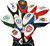 A selection of golf head covers branded for different sporting clubs