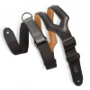 Levy's ergonomic Leather Right Height Series guitar strap Black