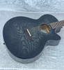 Mitchell MX430QAB Exotic Series Acoustic-Electric Guitar Midnight Black Edge Bur