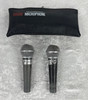 Lot of 2 old logo dual impedance Shure SM-58 microphones mics