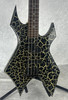 Late 1980's B.C. BC Rich NJ Series Warlock bass guitar in white crackle finish