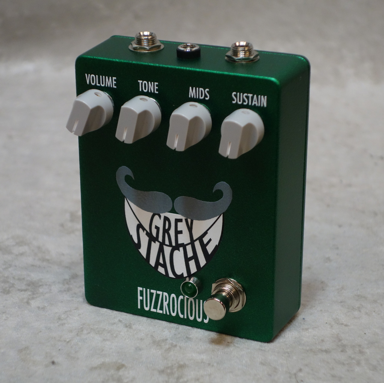 Fuzzrocious Grey Stache fuzz pedal Gray Stache green