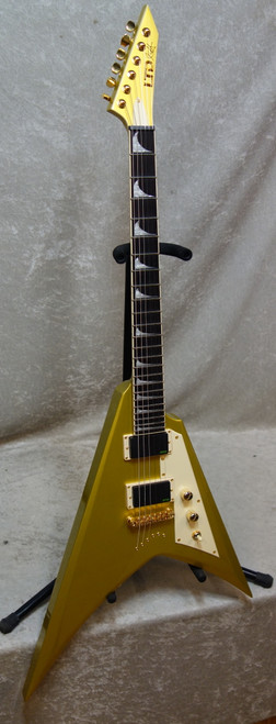 ESP LTD KH-V Kirk Hammett Signature Electric Guitar in Metallic Gold - MINT