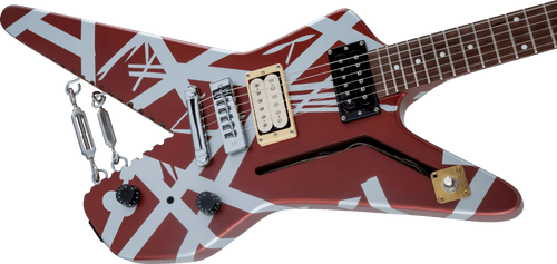 Pre-Order! 2024 EVH Striped Series Shark guitar in Red / Silver Stripes