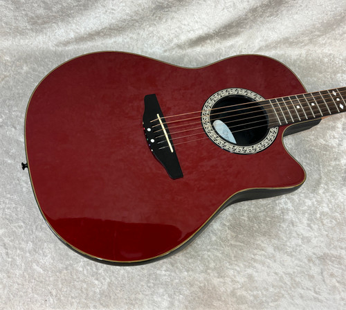 Ovation Celebrity CK 057 acoustic electric guitar in red with case