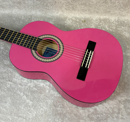 Class 1 Kit 3/4 left handed classical acoustic guitar in Hot Pink